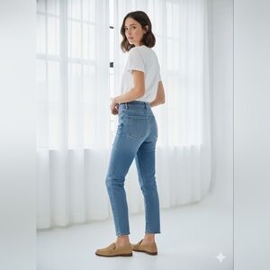 Everlane The Original Cheeky Jean 29 Crop Blue Organic Cotton High Rise EUC